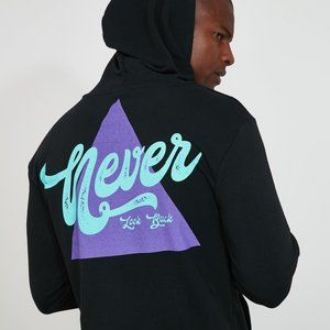 Nwt Men Black Cotton Hooded Sweatshirt Medium